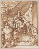 E 044
<br/>
Madonna en Kind met Domenicus en Catharina van Siena
<br/>
<em>Chiari, Fabrizio (1615/21-1695)</em>